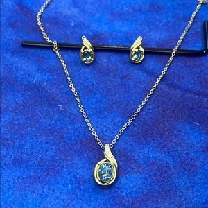 Elegant Gold and Blue Jewelry Set